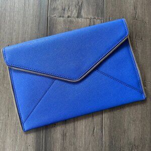 Rebecca Minkoff NWOT Envelope Leather Clutch Purse Cobalt Blue